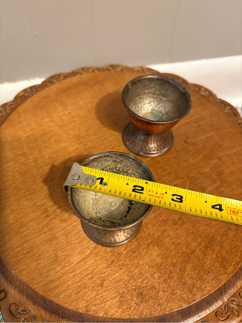 Hammered Copper Egg Cups - Set of 2 - Picture 4 of 5